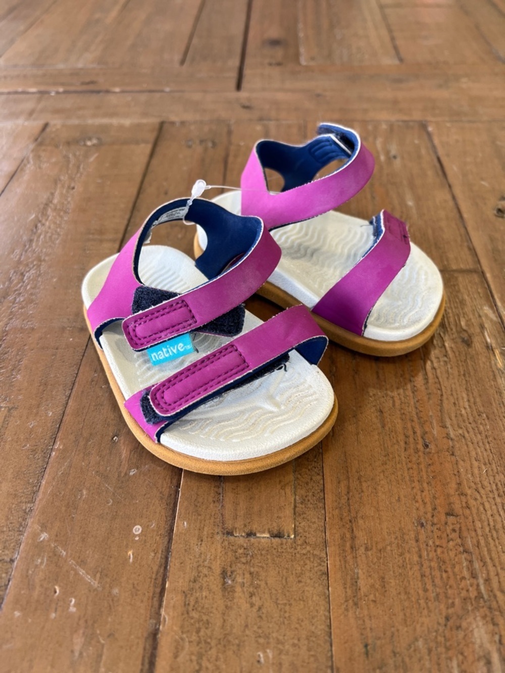 Native Charley waterproof hook and loop sandals little kid 4 purple